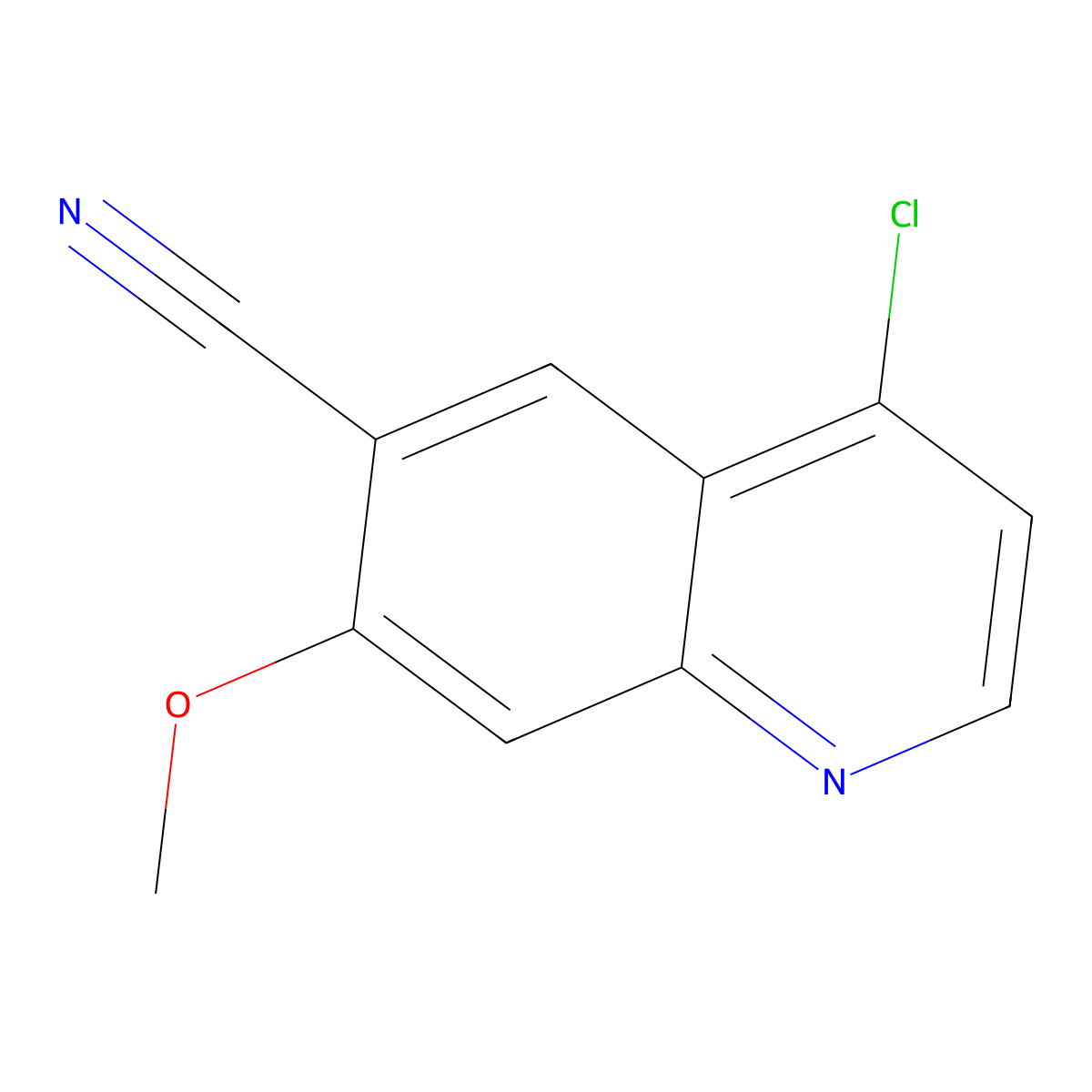 4-Chloro-6-cyano-7-methoxyquinoline molecular structure, CAS 398487-31-5