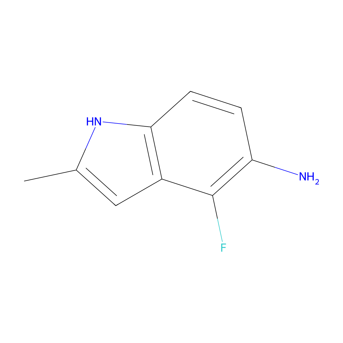 4-Fluoro-2-methyl-1H-indol-5-amine molecular structure, CAS 398487-76-8