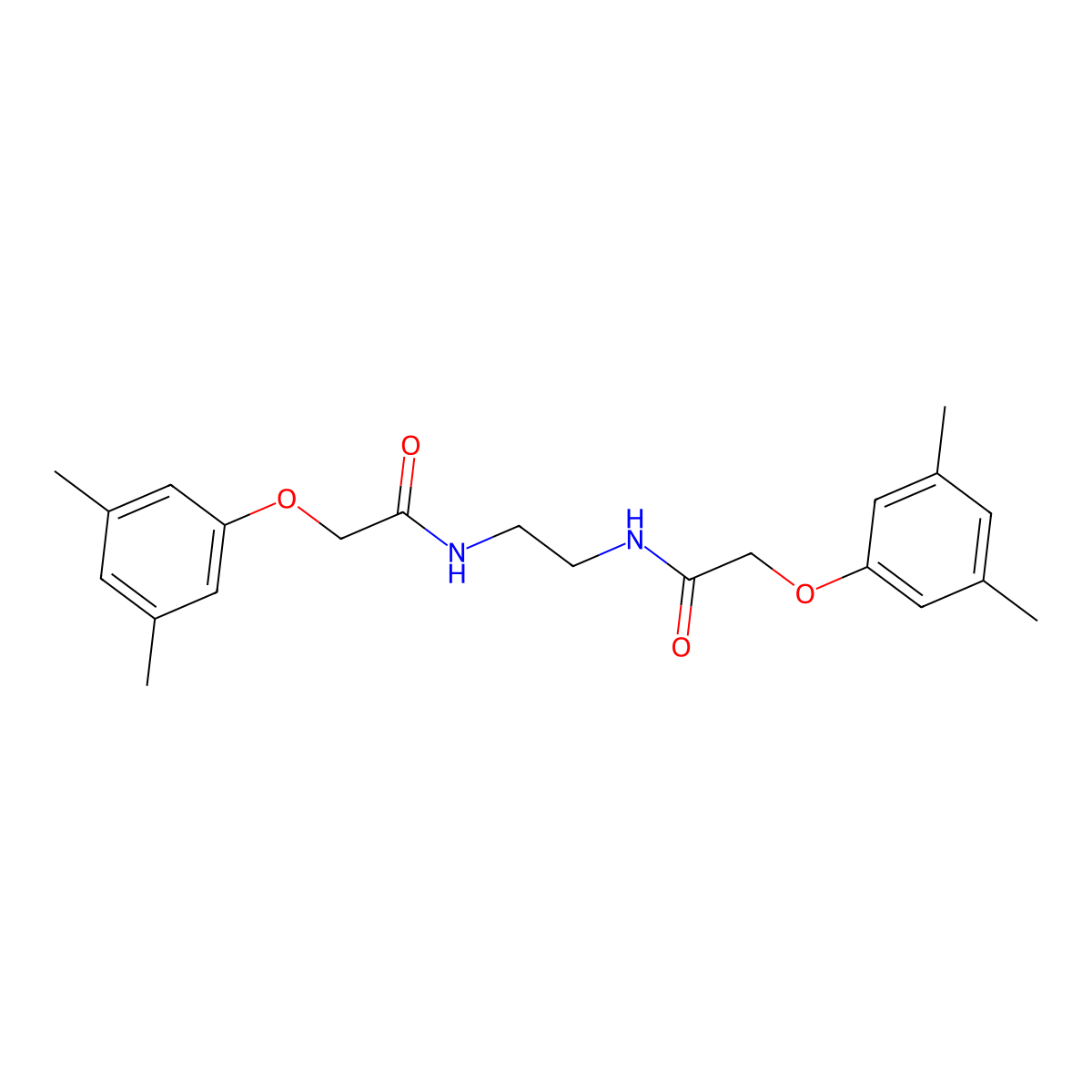2-(3,5-dimethylphenoxy)-N-[2-[[2-(3,5-dimethylphenoxy)acetyl]amino]ethyl]acetamide molecular structure, CAS 398488-24-9