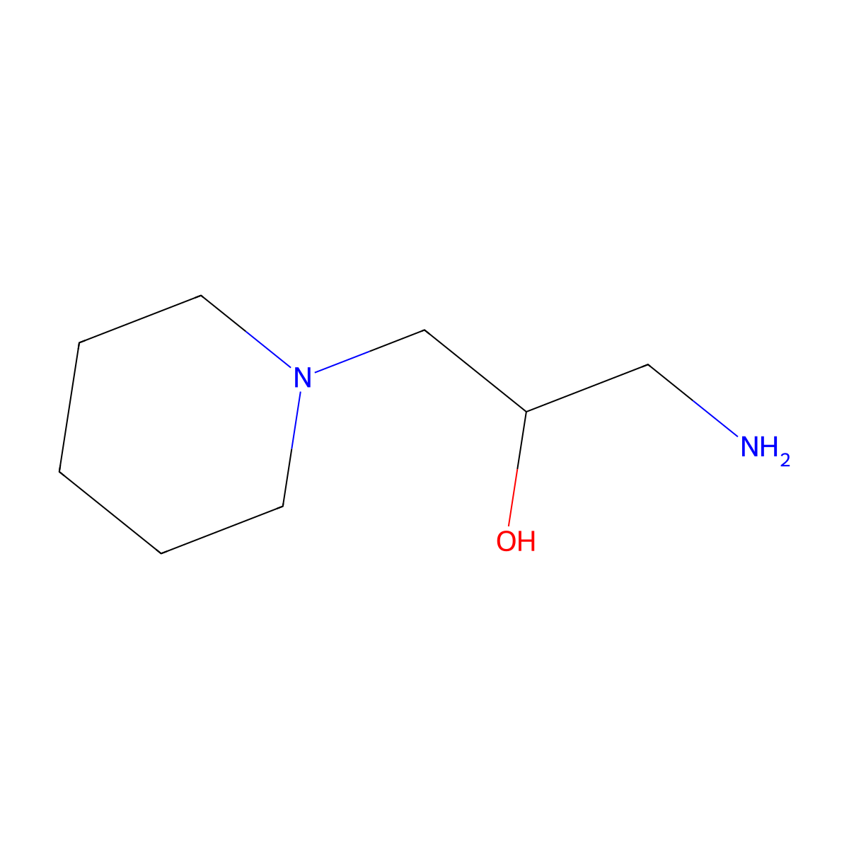 1-Amino-3-(piperidin-1-yl)propan-2-ol molecular structure, CAS 39849-46-2