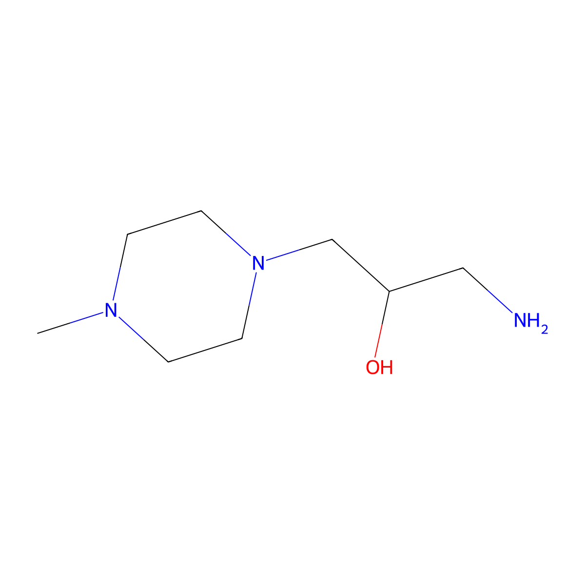 1-Amino-3-(4-methylpiperazin-1-yl)propan-2-ol molecular structure, CAS 39849-48-4