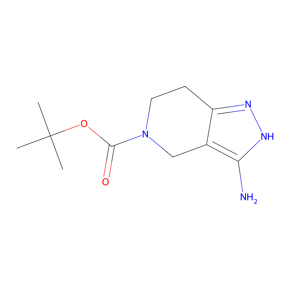 tert-butyl 3-amino-1H,4H,5H,6H,7H-pyrazolo(4,3-c)pyridine-5-carboxylate molecular structure, CAS 398491-64-0