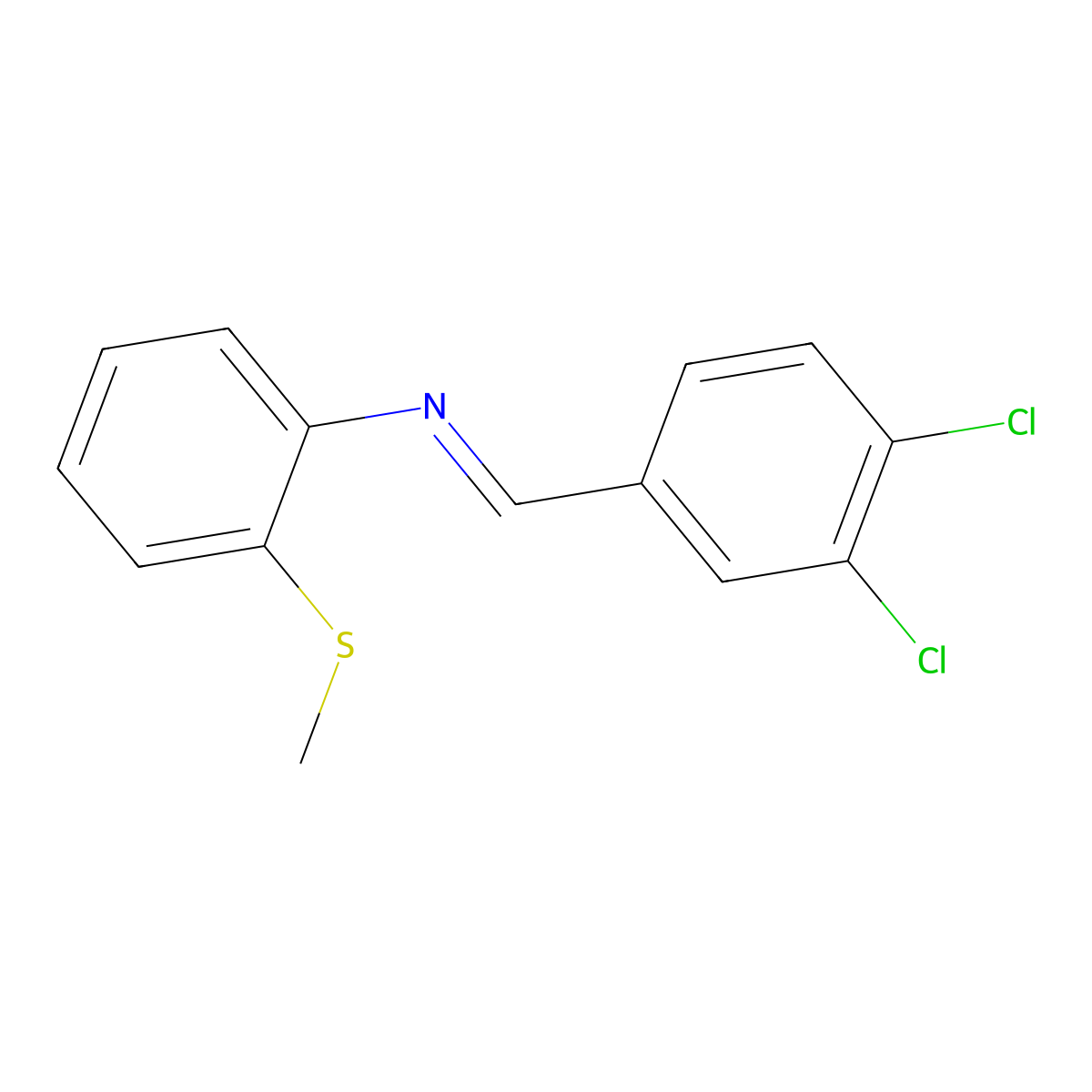 N-[(E)-(3,4-dichlorophenyl)methylidene]-2-(methylsulfanyl)aniline molecular structure, CAS 398512-77-1