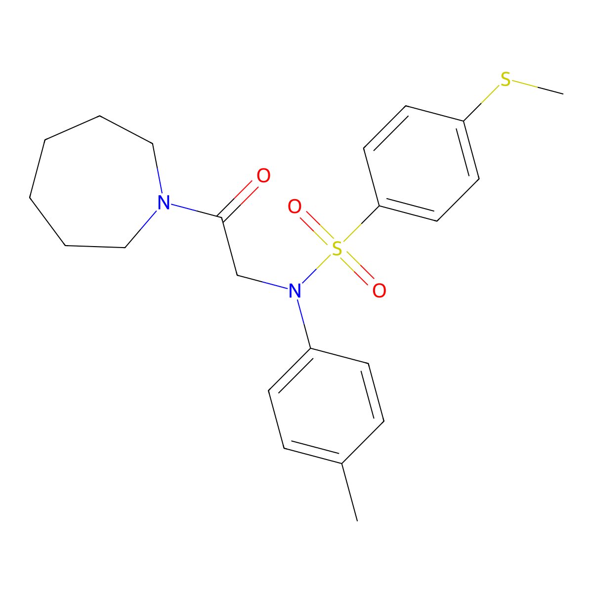 N-[2-(azepan-1-yl)-2-oxoethyl]-N-(4-methylphenyl)-4-methylsulfanylbenzenesulfonamide molecular structure, CAS 398519-84-1