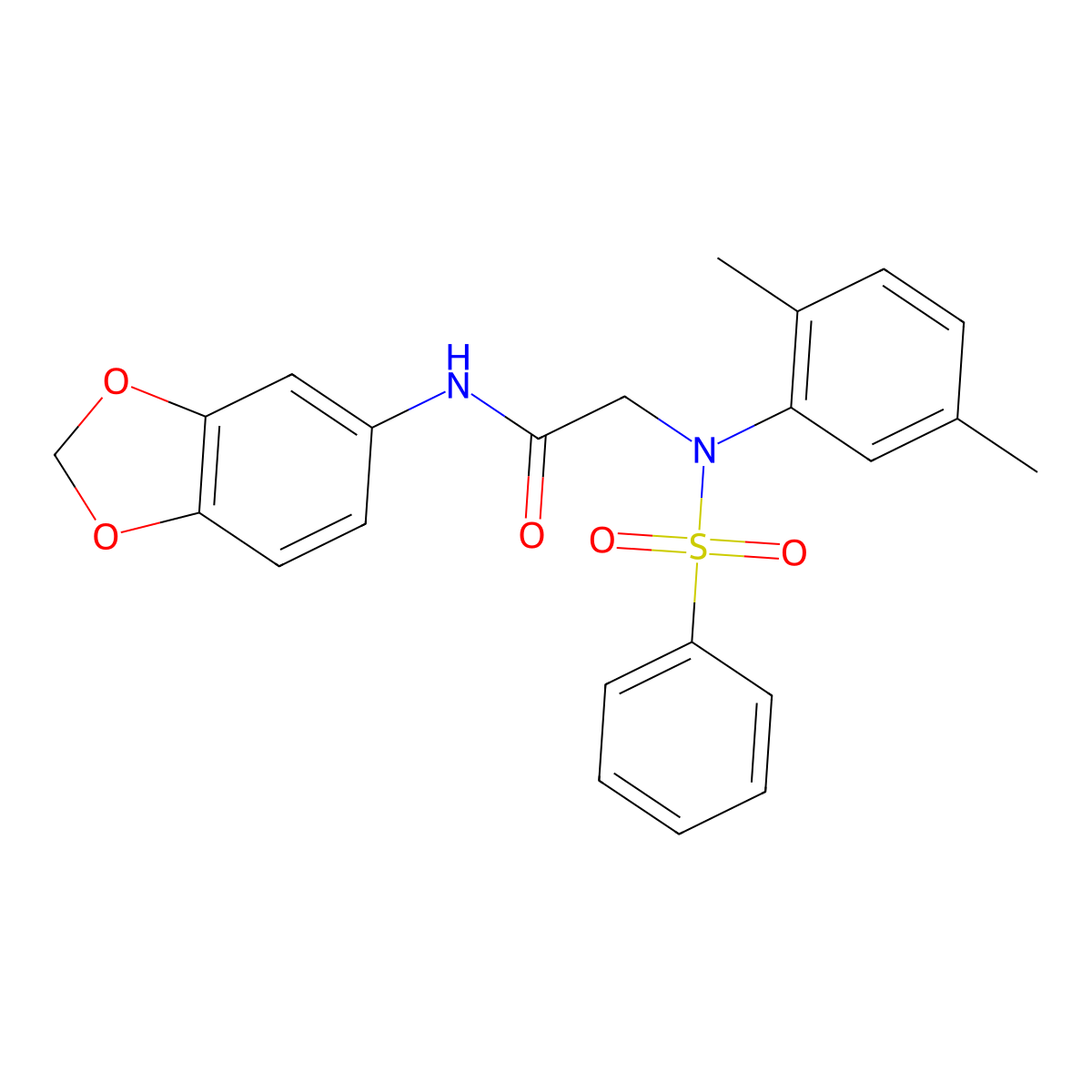 N-(1,3-benzodioxol-5-yl)-2-[2,5-dimethyl(phenylsulfonyl)anilino]acetamide molecular structure, CAS 398520-86-0