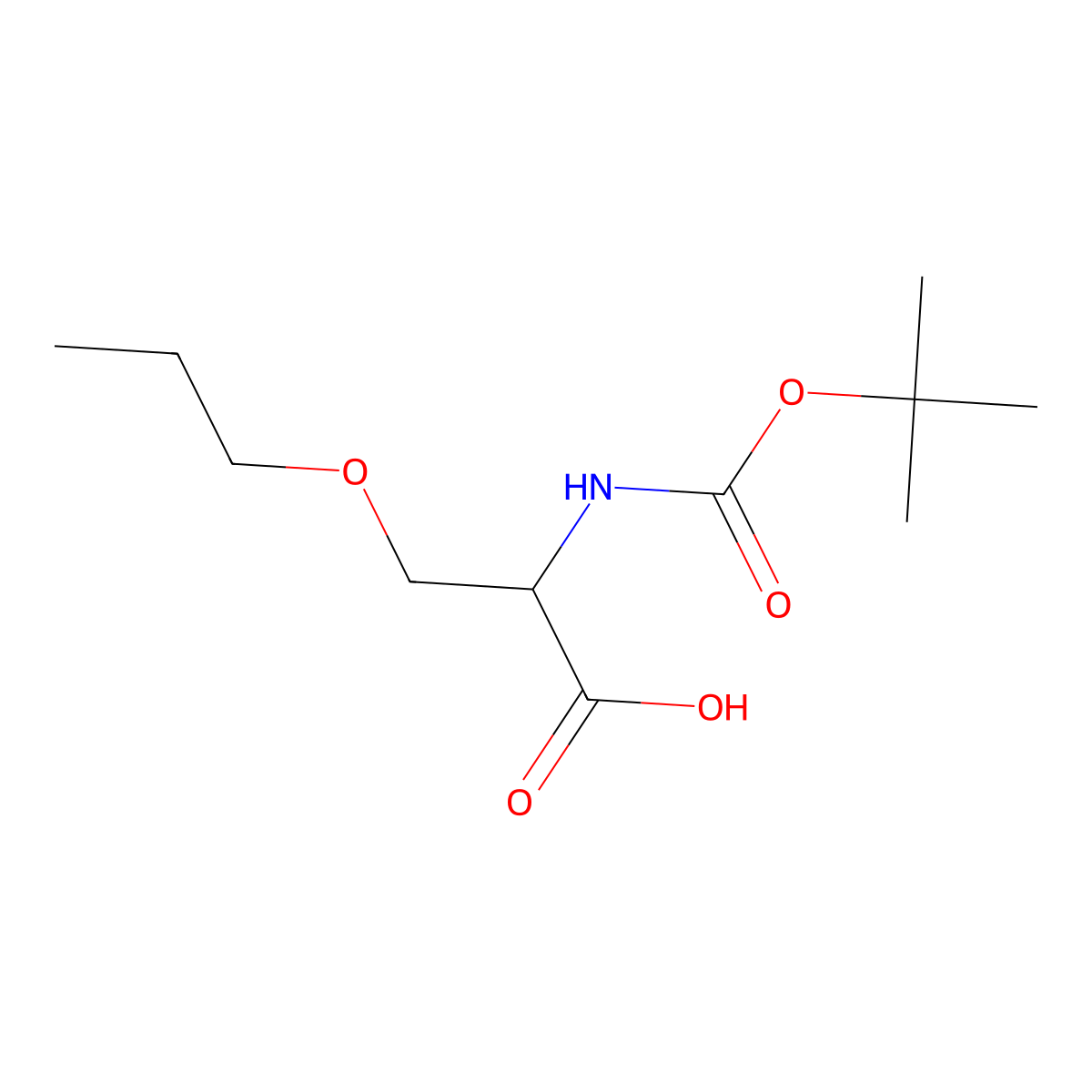 (2S)-2-{[(tert-butoxy)carbonyl]amino}-3-propoxypropanoic acid molecular structure, CAS 398526-37-9