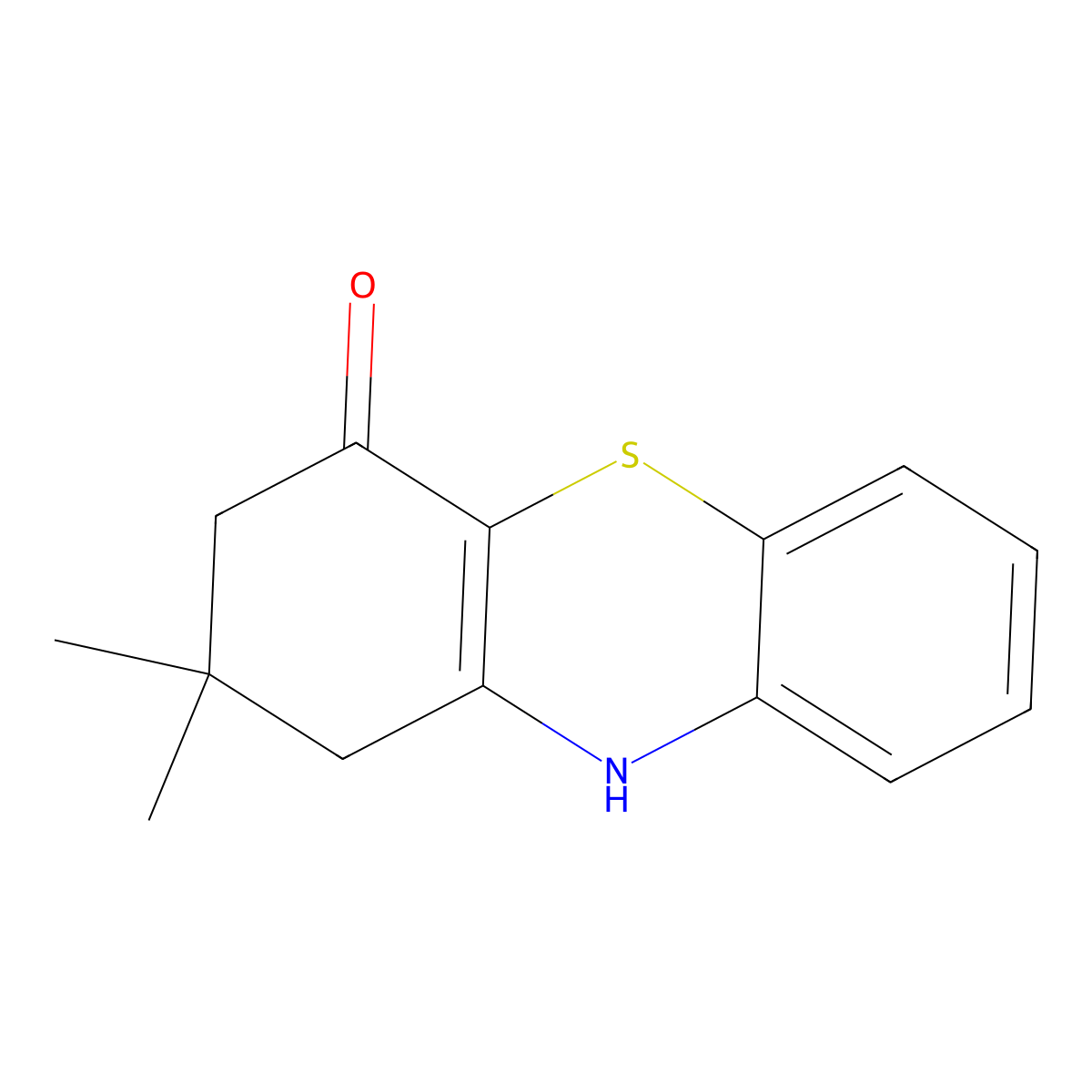 2,2-Dimethyl-2,3-dihydro-1H-phenothiazin-4(10H)-one molecular structure, CAS 39853-58-2