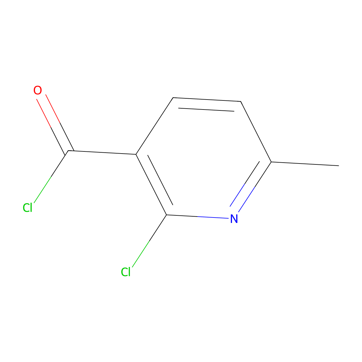 2-Chloro-6-methylpyridine-3-carbonyl chloride molecular structure, CAS 39853-81-1