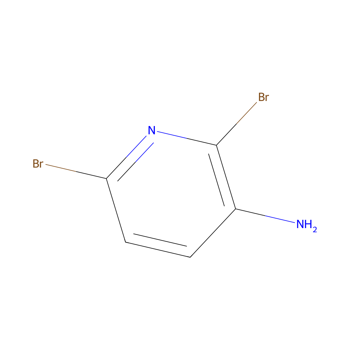 3-Amino-2,6-dibromopyridine molecular structure, CAS 39856-57-0