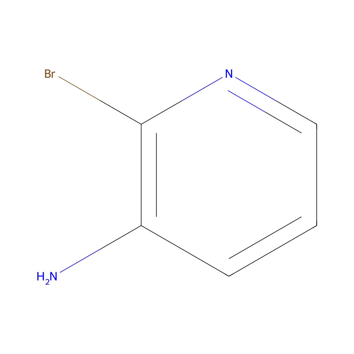 3-Amino-2-bromopyridine molecular structure, CAS 39856-58-1