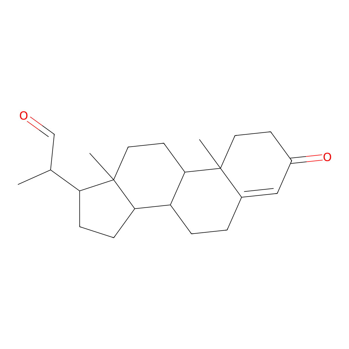 (2S)-2-((8S,9S,10R,13S,14S,17R)-10,13-dimethyl-3-oxo-1,2,6,7,8,9,11,12,14,15,16,17-dodecahydrocyclopenta(a)phenanthren-17-yl)propanal molecular structure, CAS 3986-89-8