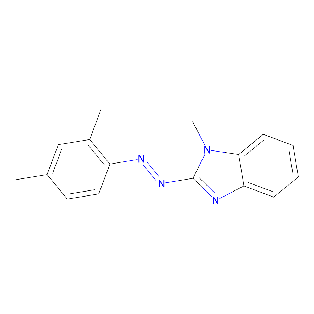 2-[(E)-(2,4-dimethylphenyl)diazenyl]-1-methyl-1H-benzimidazole molecular structure, CAS 39860-02-1