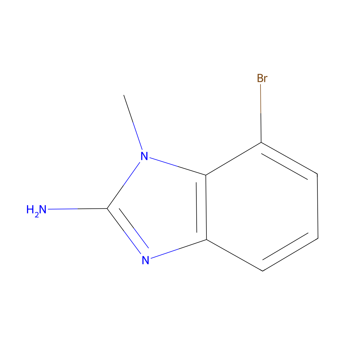 7-bromo-1-methyl-1H-1,3-benzodiazol-2-amine molecular structure, CAS 39860-16-7