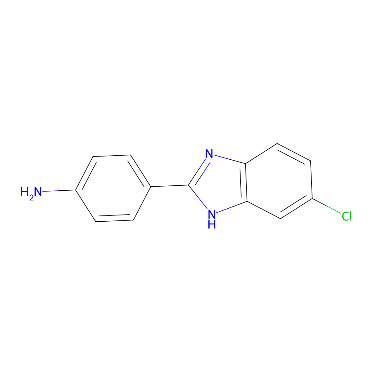 4-(5-Chloro-1H-benzoimidazol-2-yl)-phenylamine molecular structure, CAS 39861-21-7