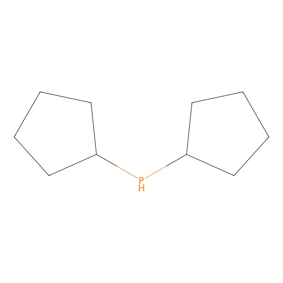 Dicyclopentylphosphine molecular structure, CAS 39864-68-1