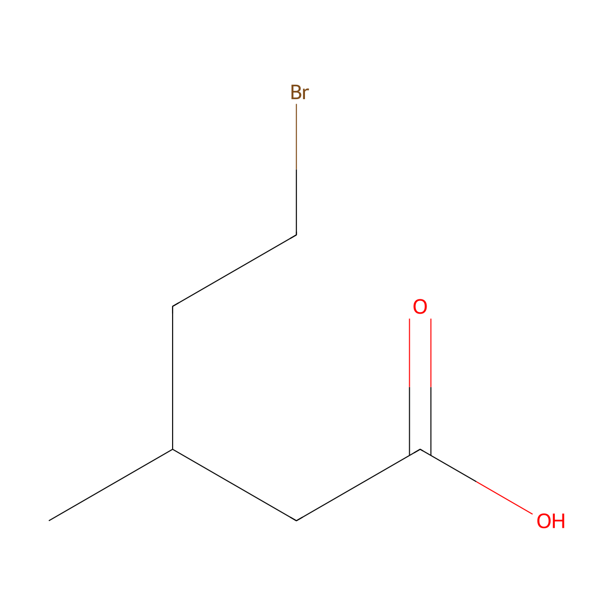 5-Bromo-3-Methylpentanoic Acid molecular structure, CAS 39865-86-6