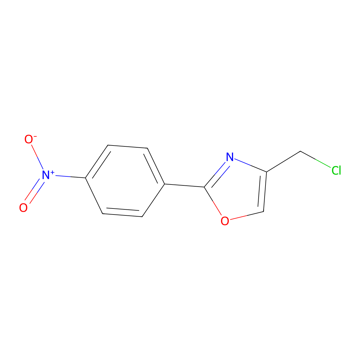 4-(Chloromethyl)-2-(4-nitrophenyl)-1,3-oxazole molecular structure, CAS 39867-96-4