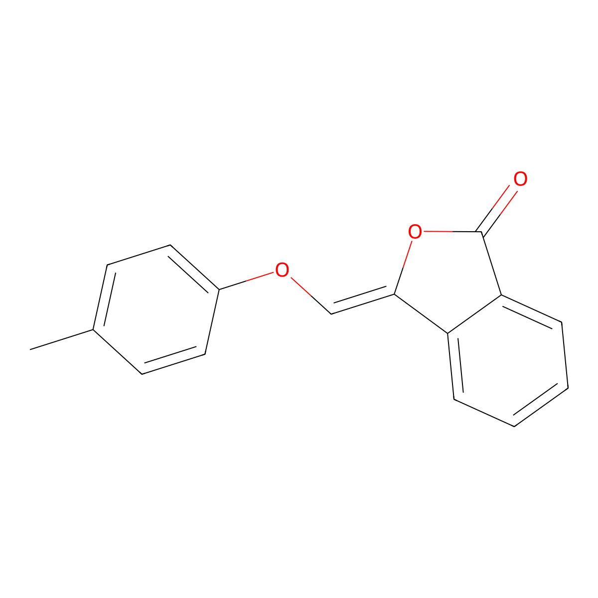 1(3H)-Isobenzofuranone, 3-[(4-methylphenoxy)methylene]- molecular structure, CAS 39868-37-6