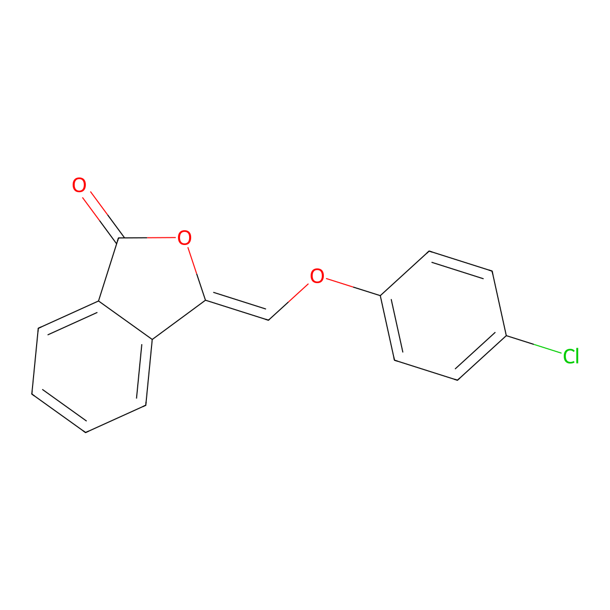 1(3H)-Isobenzofuranone, 3-[(4-chlorophenoxy)methylene]- molecular structure, CAS 39868-43-4