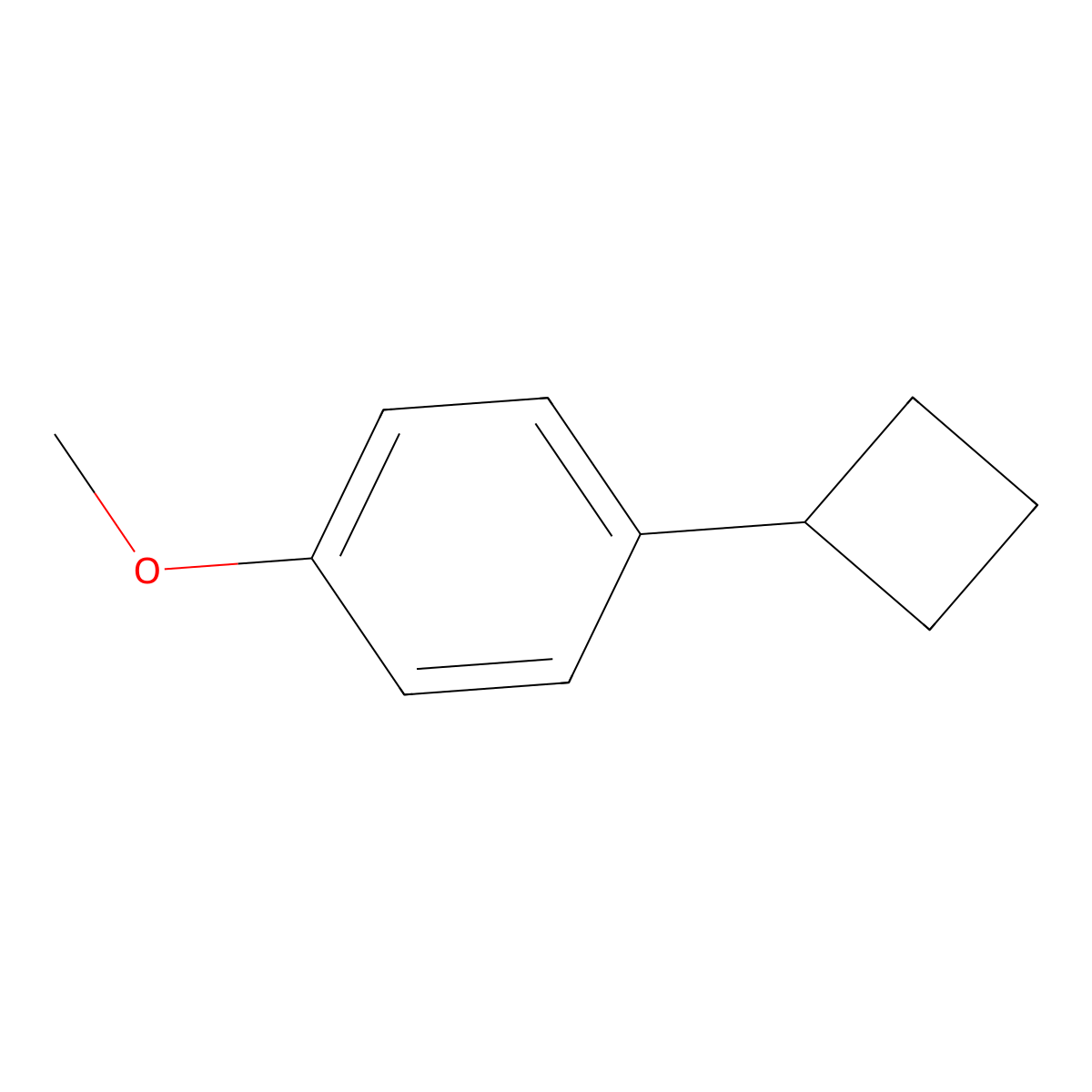 1-Cyclobutyl-4-methoxybenzene molecular structure, CAS 39868-68-3