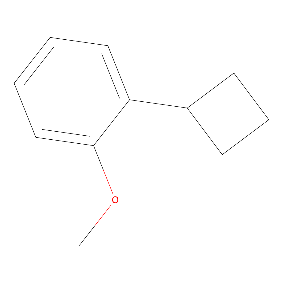 1-Cyclobutyl-2-methoxybenzene molecular structure, CAS 39868-73-0