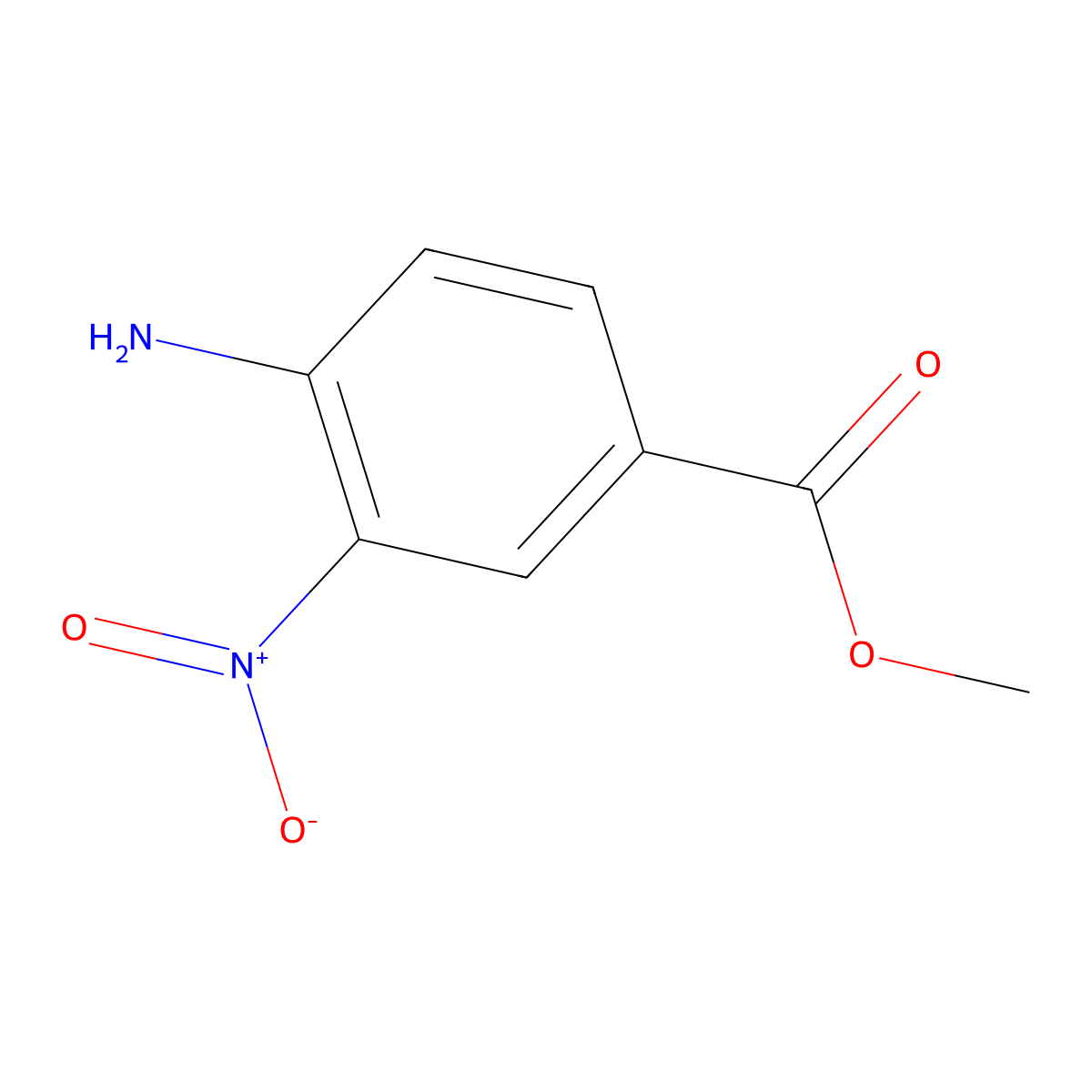 Methyl 4-amino-3-nitrobenzoate molecular structure, CAS 3987-92-6