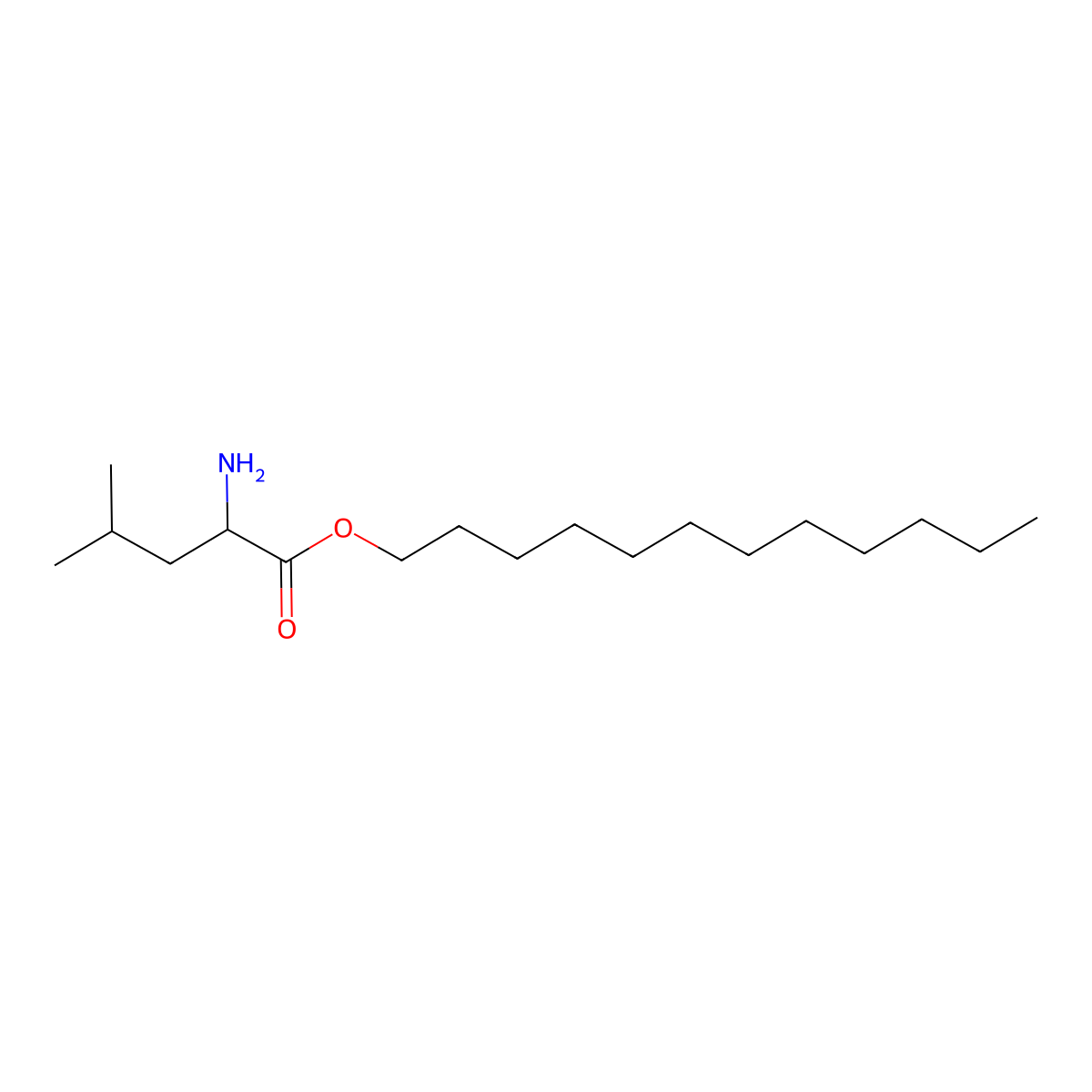 Leucine dodecyl ester molecular structure, CAS 39874-53-8