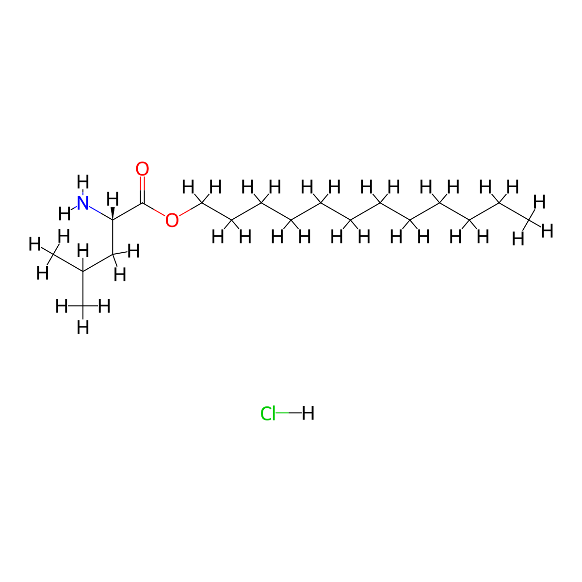 dodecyl L-leucinate hydrochloride molecular structure, CAS 39874-55-0