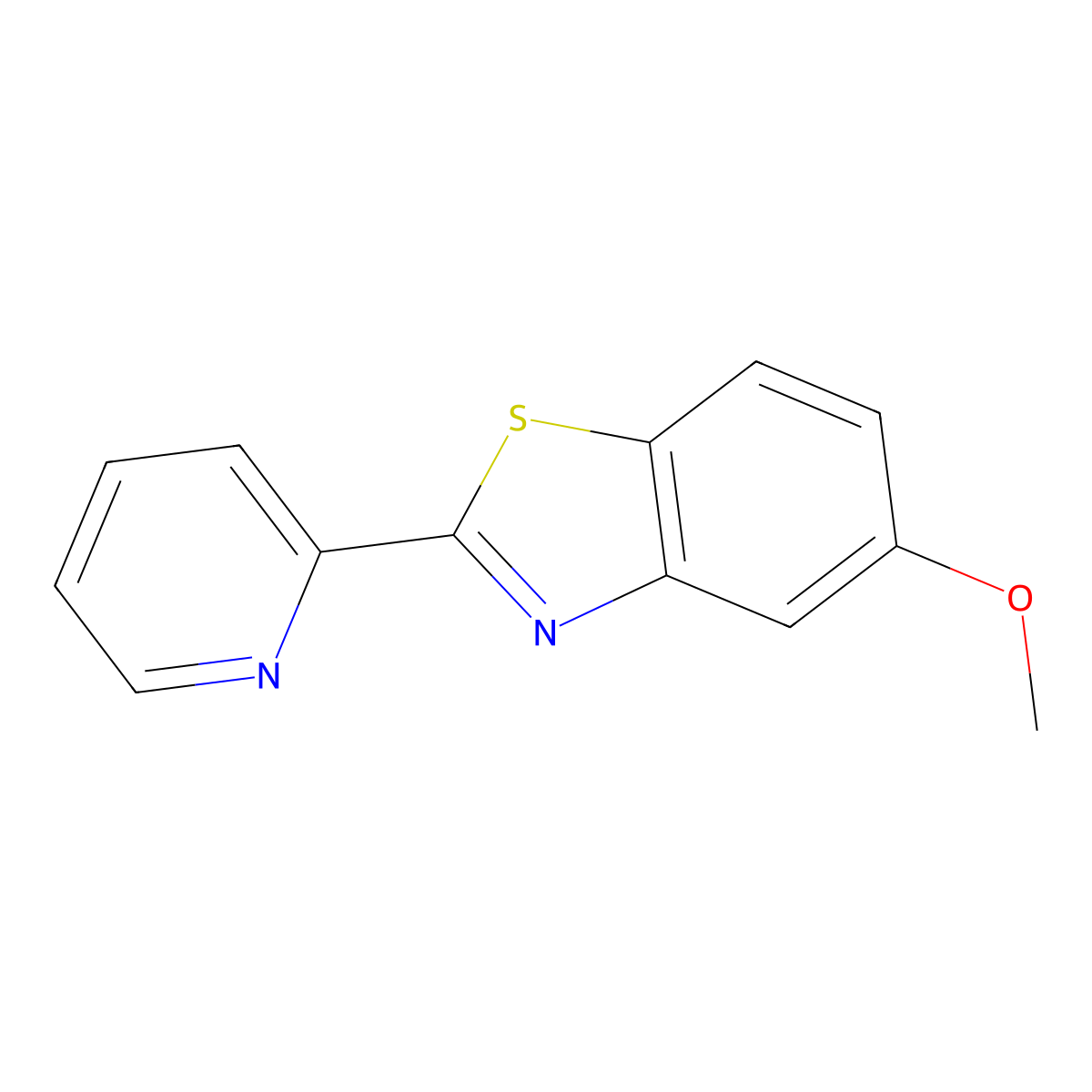 Benzothiazole, 5-methoxy-2-(2-pyridyl)- molecular structure, CAS 39876-33-0