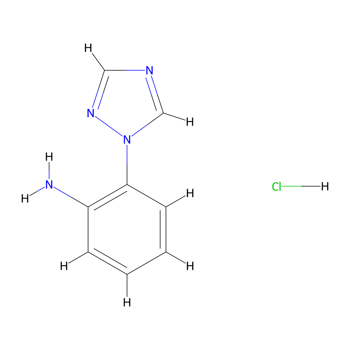 [2-(1H-1,2,4-Triazol-1-yl)phenyl]amine hydrochloride molecular structure, CAS 39876-86-3