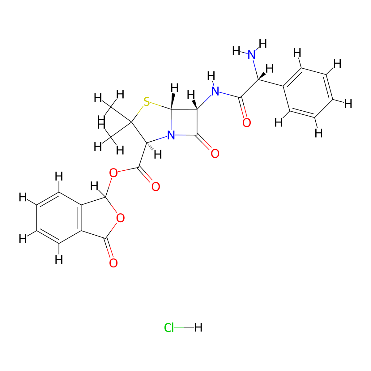 Talampicillin Hydrochloride molecular structure, CAS 39878-70-1