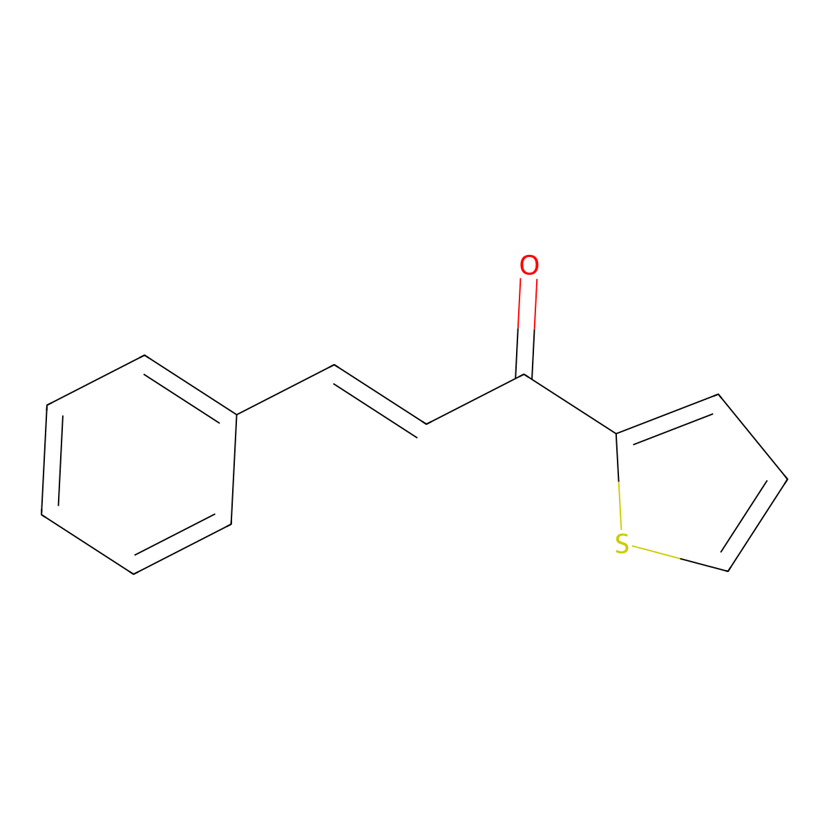 (2E)-3-phenyl-1-(thiophen-2-yl)prop-2-en-1-one molecular structure, CAS 3988-77-0