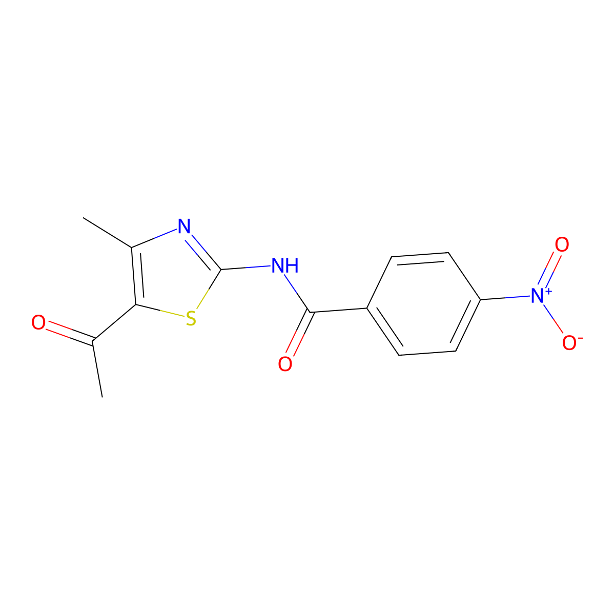 N-(5-acetyl-4-methyl-1,3-thiazol-2-yl)-4-nitrobenzamide molecular structure, CAS 39884-15-6