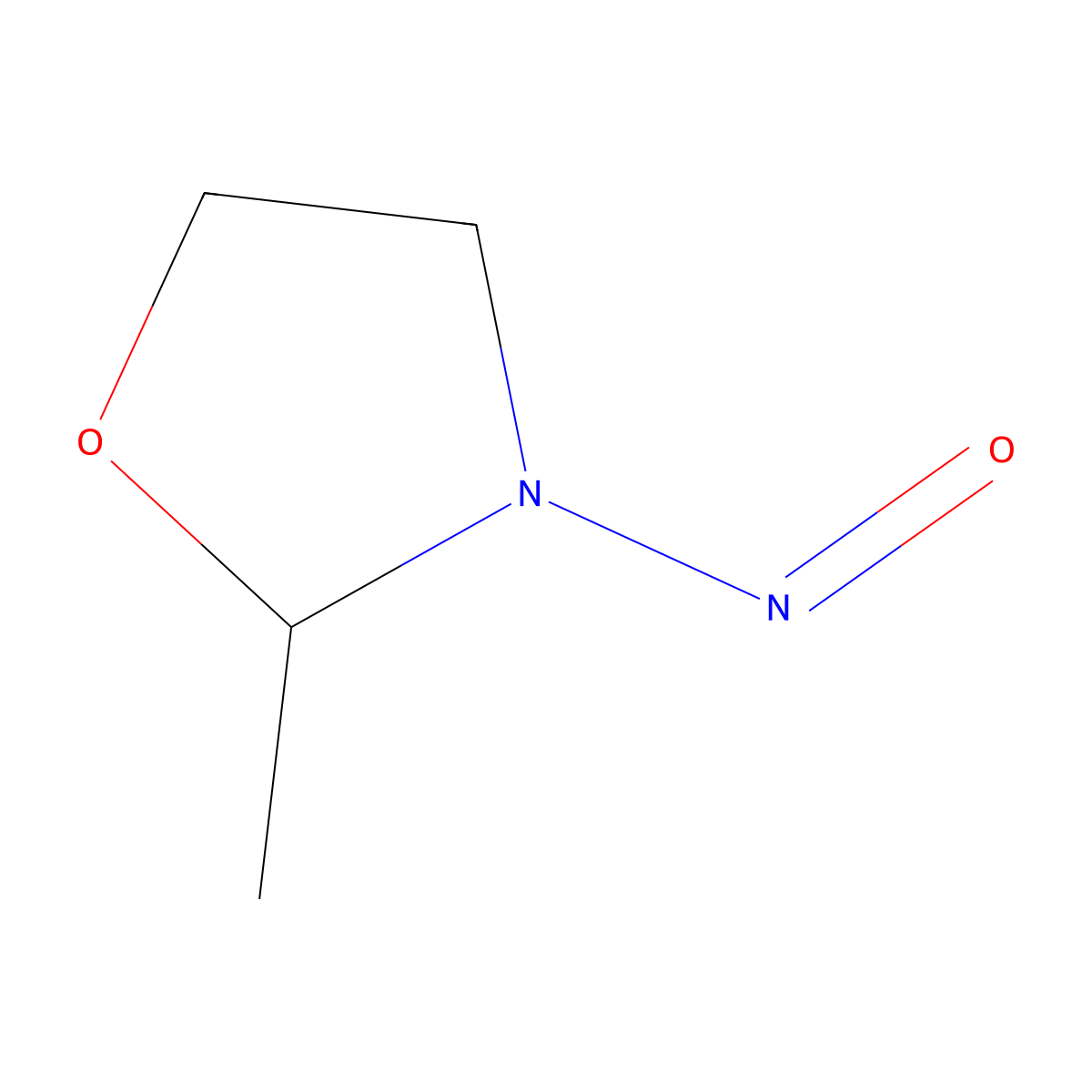 2-Methyl-3-nitroso-1,3-oxazolidine molecular structure, CAS 39884-53-2