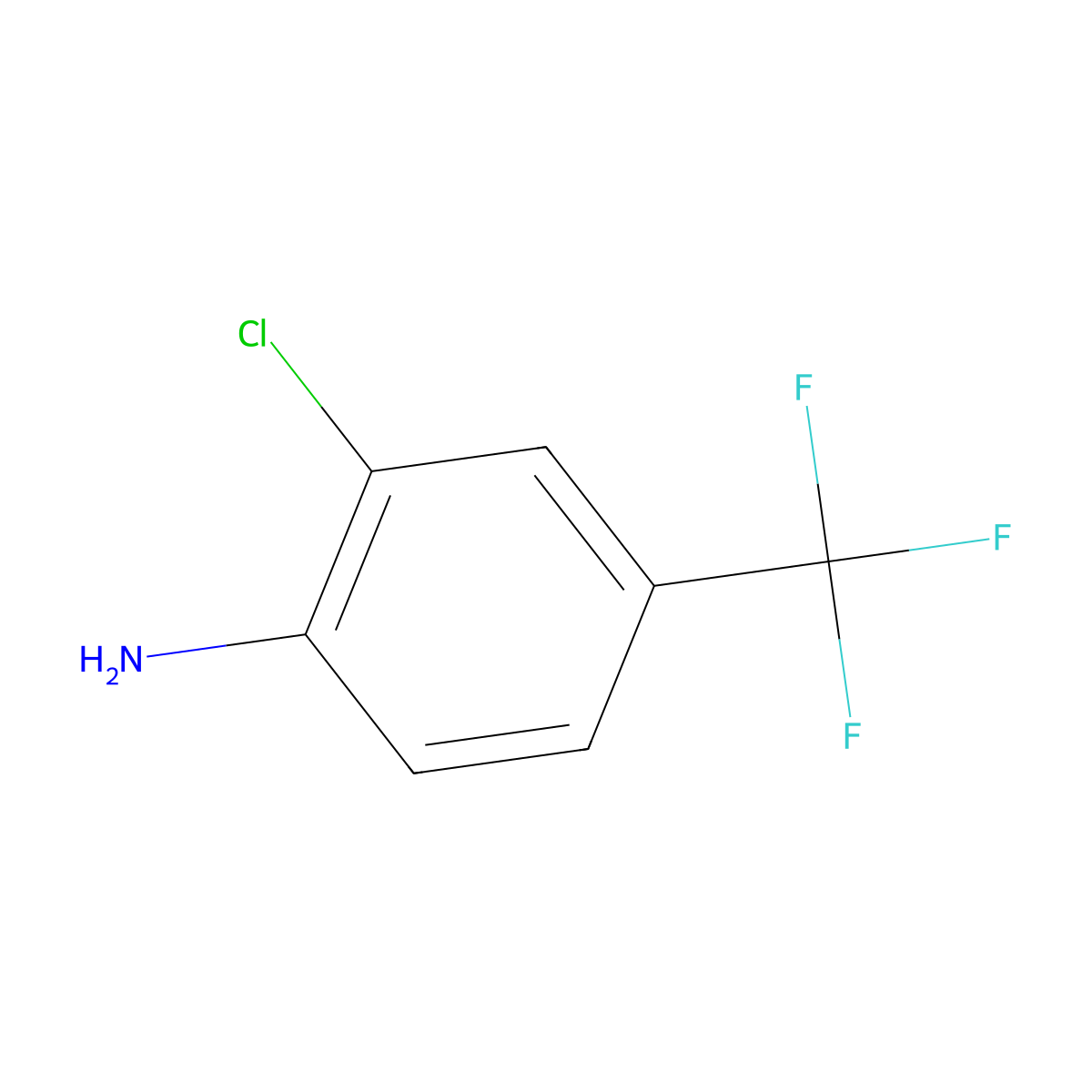 2-Chloro-4-trifluoromethylaniline molecular structure, CAS 39885-50-2