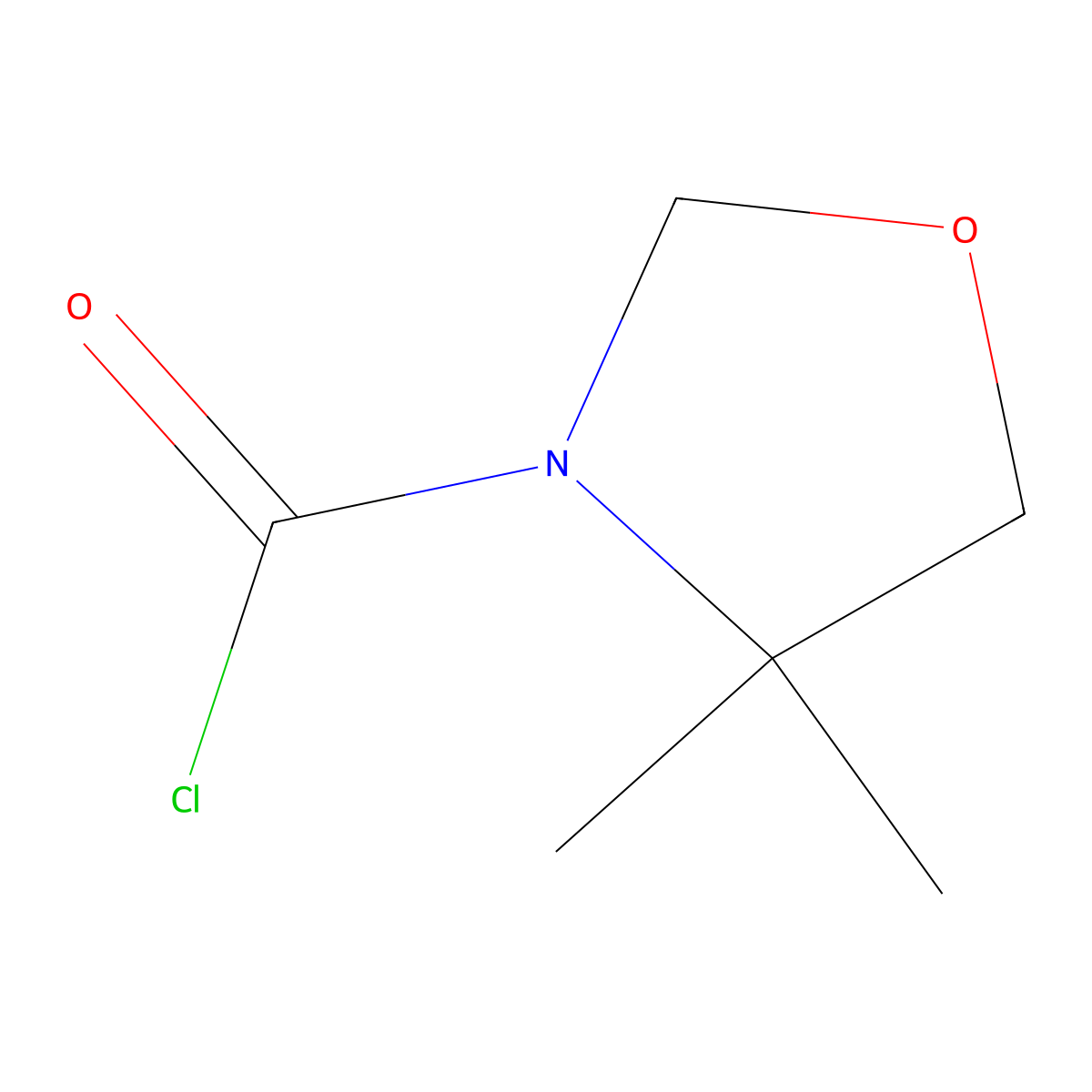 4,4-Dimethyl-1,3-oxazolidine-3-carbonyl chloride molecular structure, CAS 39885-55-7