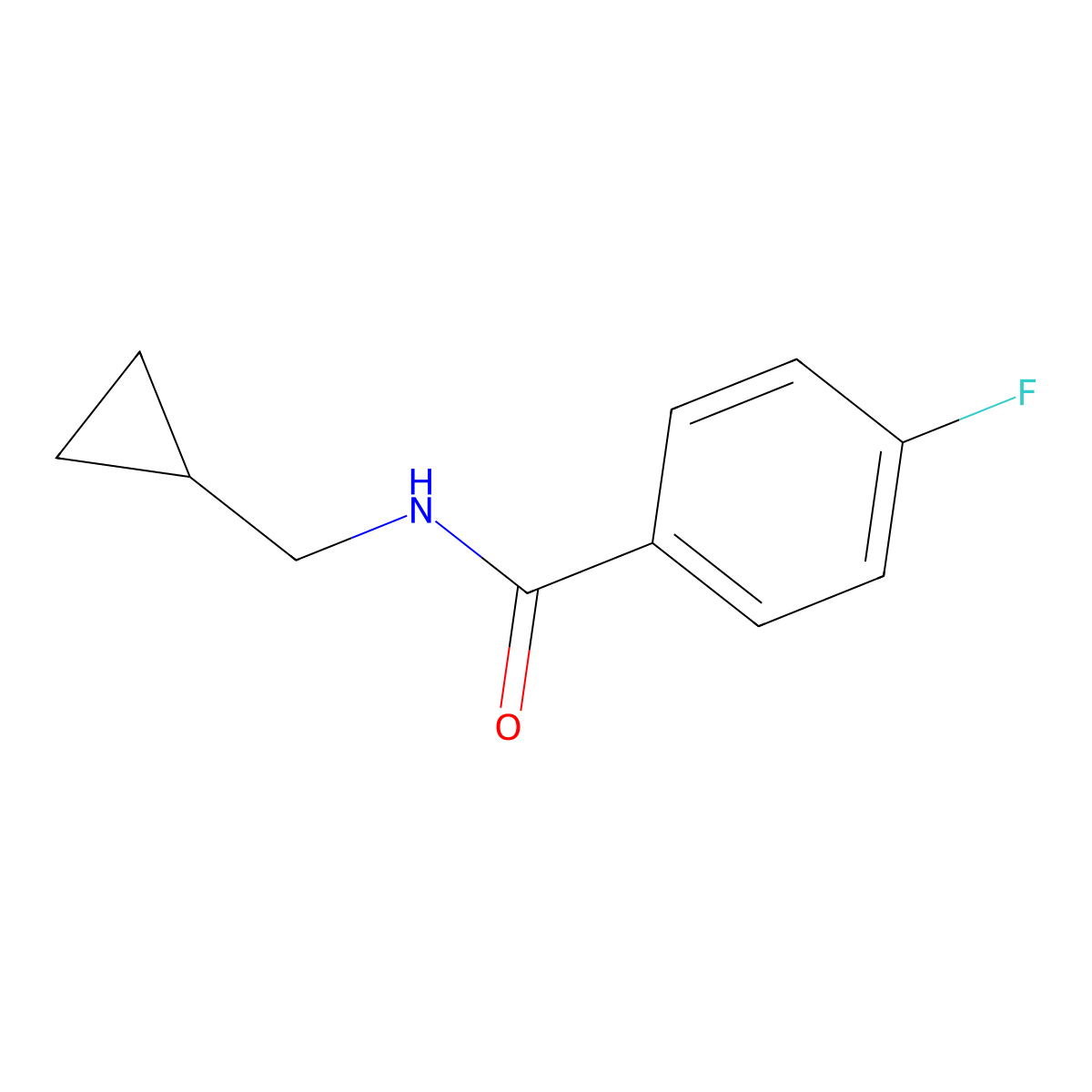 Benzamide, N-(cyclopropylmethyl)-4-fluoro- molecular structure, CAS 39887-25-7