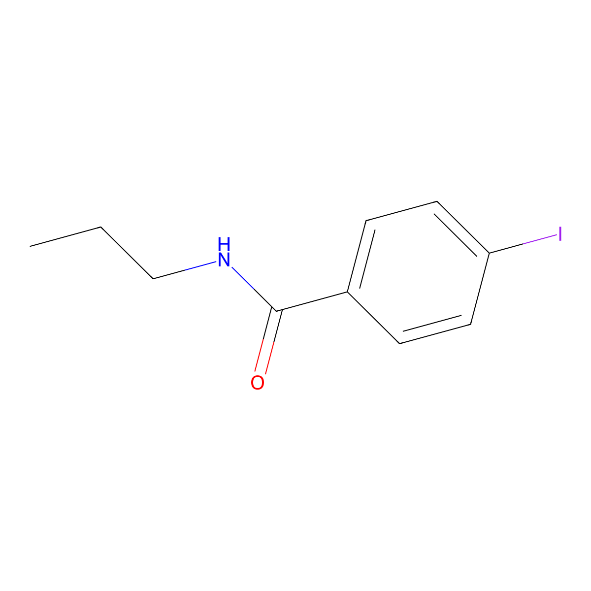 4-iodo-N-propylbenzamide molecular structure, CAS 39887-30-4