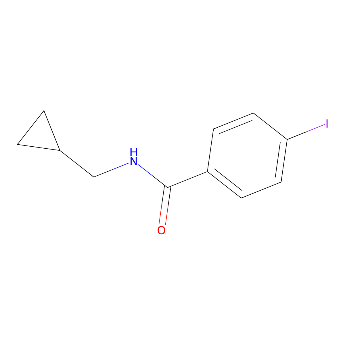 N-(cyclopropylmethyl)-4-iodobenzamide molecular structure, CAS 39887-31-5