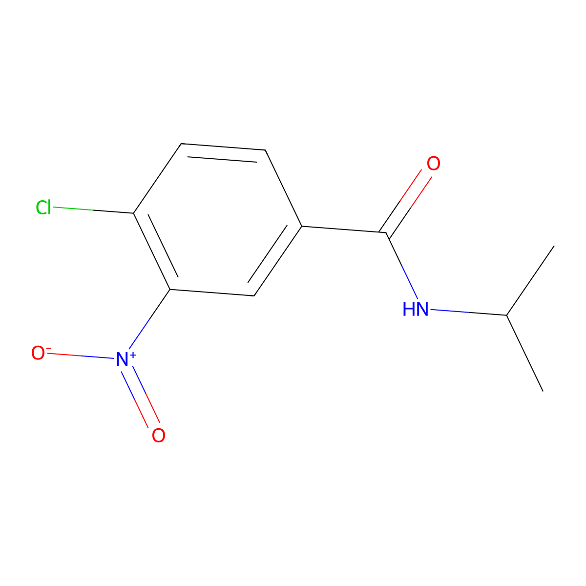 4-chloro-3-nitro-N-(propan-2-yl)benzamide molecular structure, CAS 39887-54-2