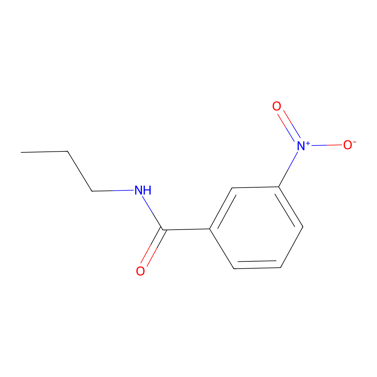 3-nitro-N-propylbenzamide molecular structure, CAS 39887-56-4