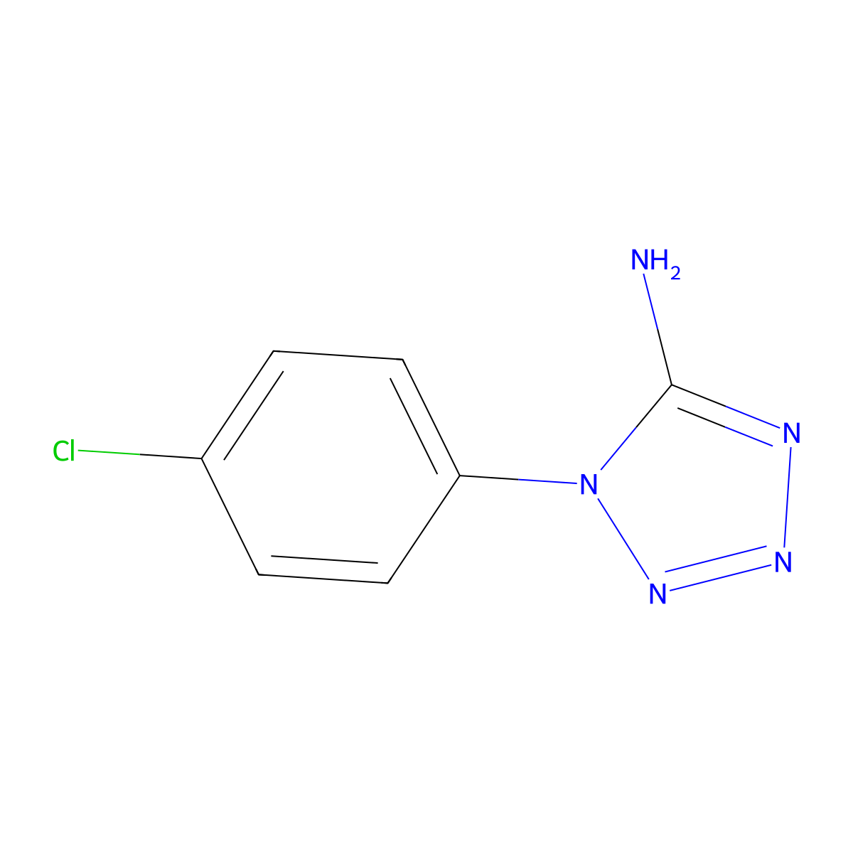 Tetrazole,5-amino-1-(4-chlorophenyl) molecular structure, CAS 39889-76-4
