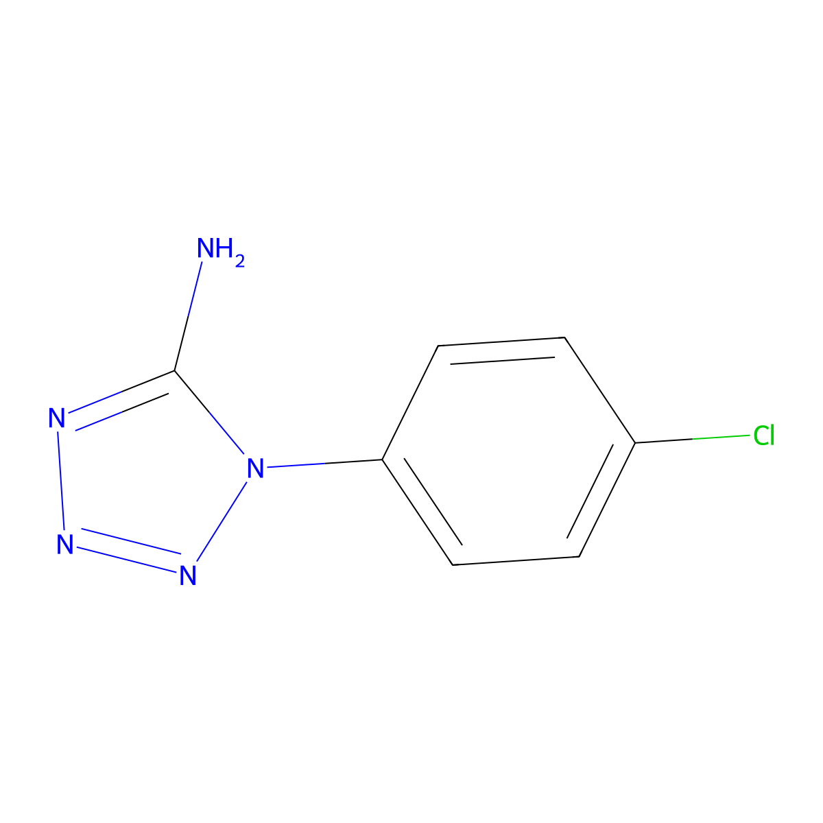 Tetrazole,5-amino-1-(4-chlorophenyl) molecular structure, CAS 39889-76-4