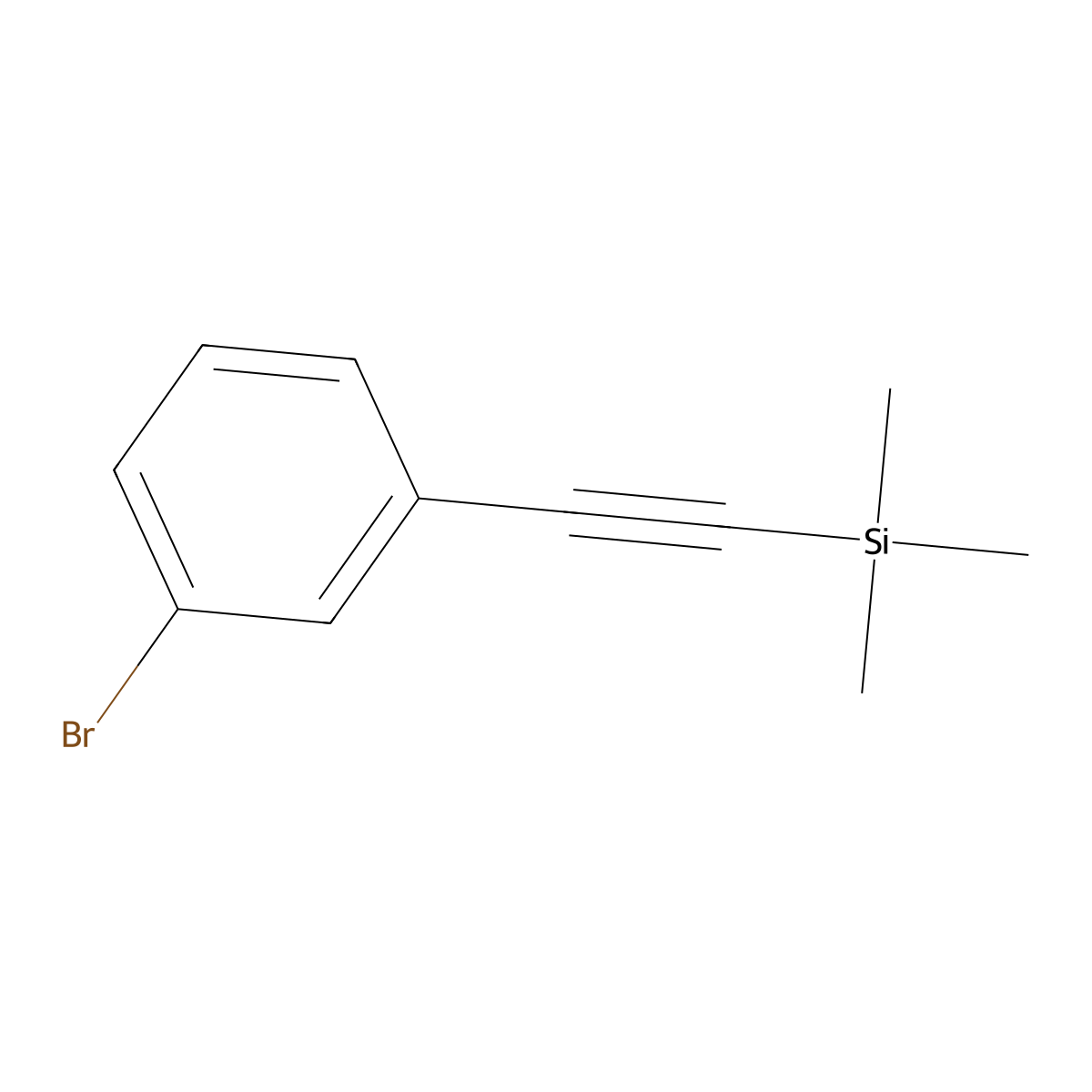 ((3-Bromophenyl)ethynyl)trimethylsilane molecular structure, CAS 3989-13-7