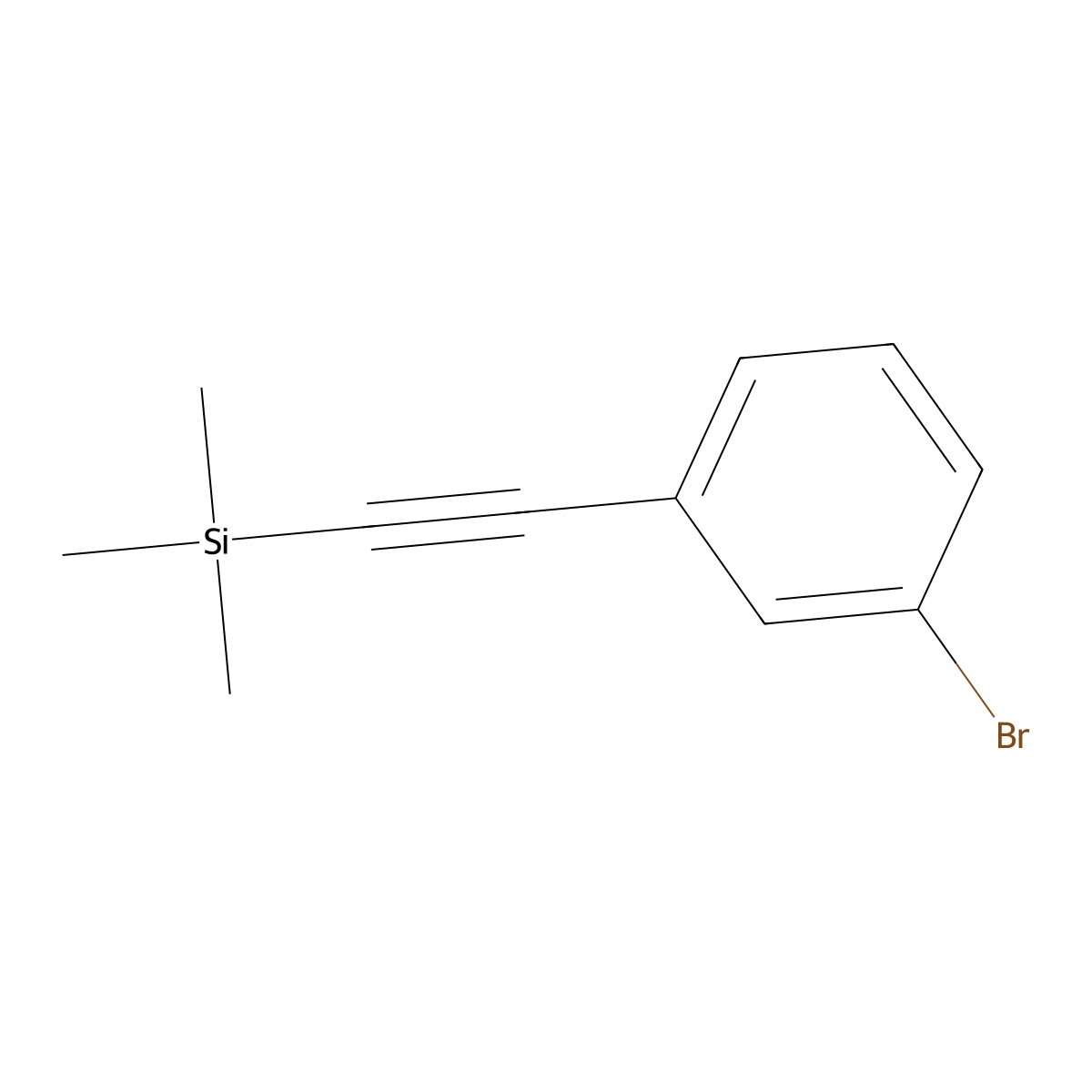 ((3-Bromophenyl)ethynyl)trimethylsilane molecular structure, CAS 3989-13-7