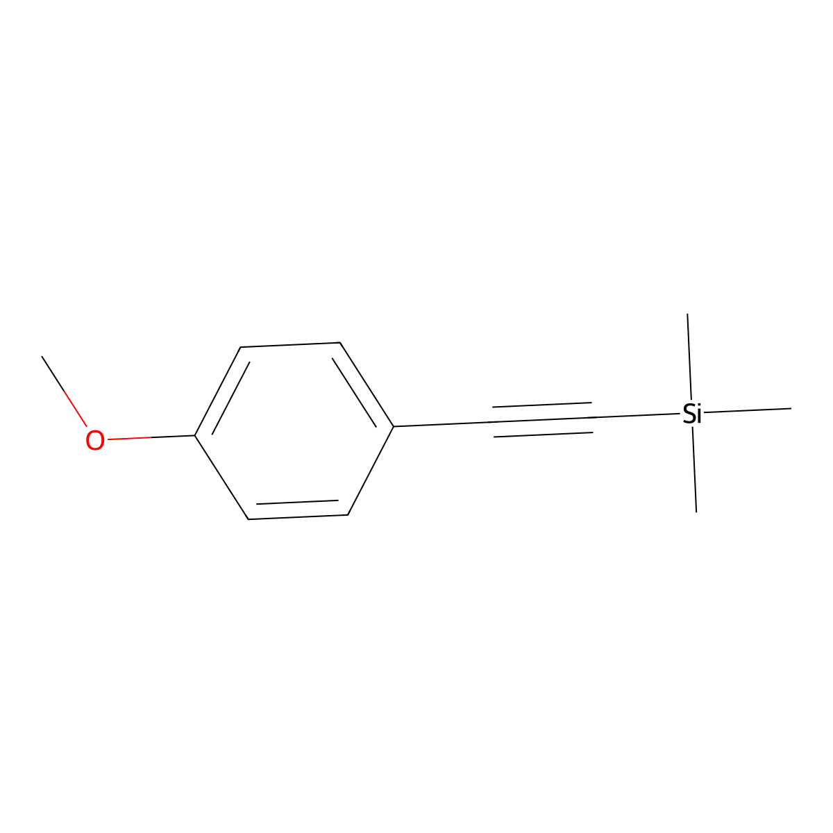 ((4-Methoxyphenyl)ethynyl)trimethylsilane molecular structure, CAS 3989-14-8