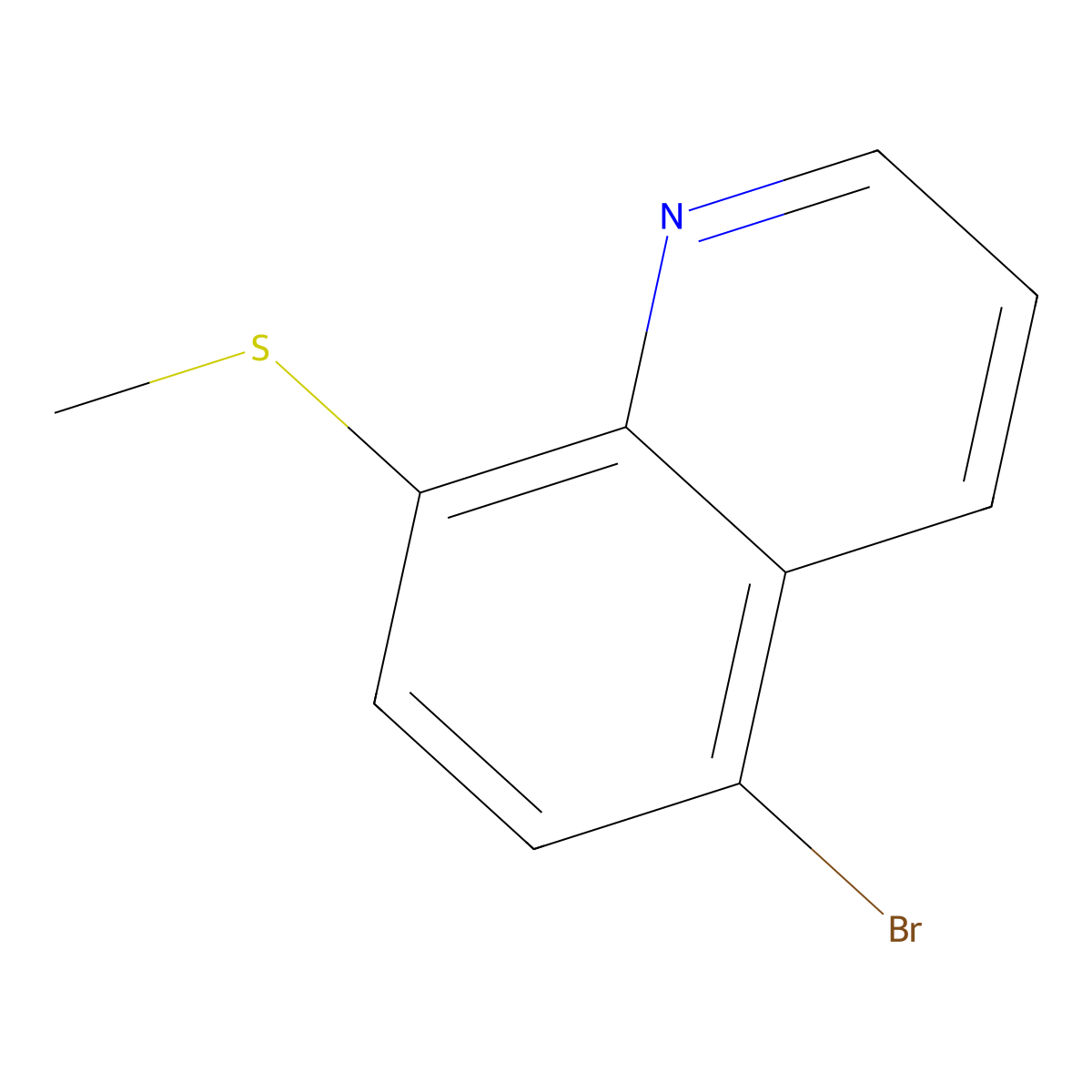 5-Bromo-8-(methylsulfanyl)quinoline molecular structure, CAS 3989-32-0