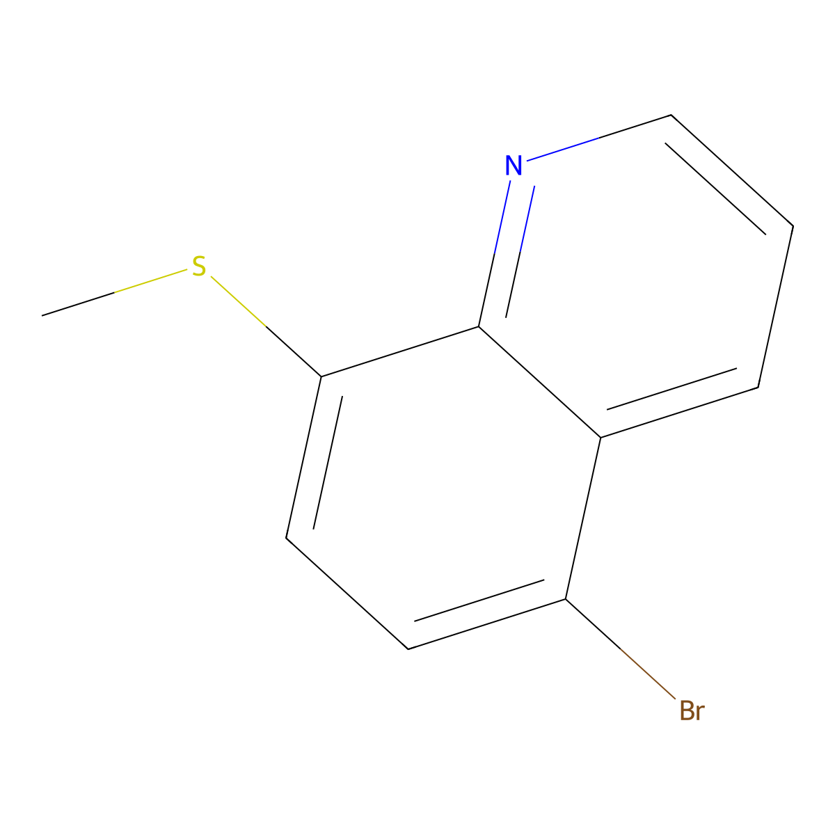 5-Bromo-8-(methylsulfanyl)quinoline molecular structure, CAS 3989-32-0