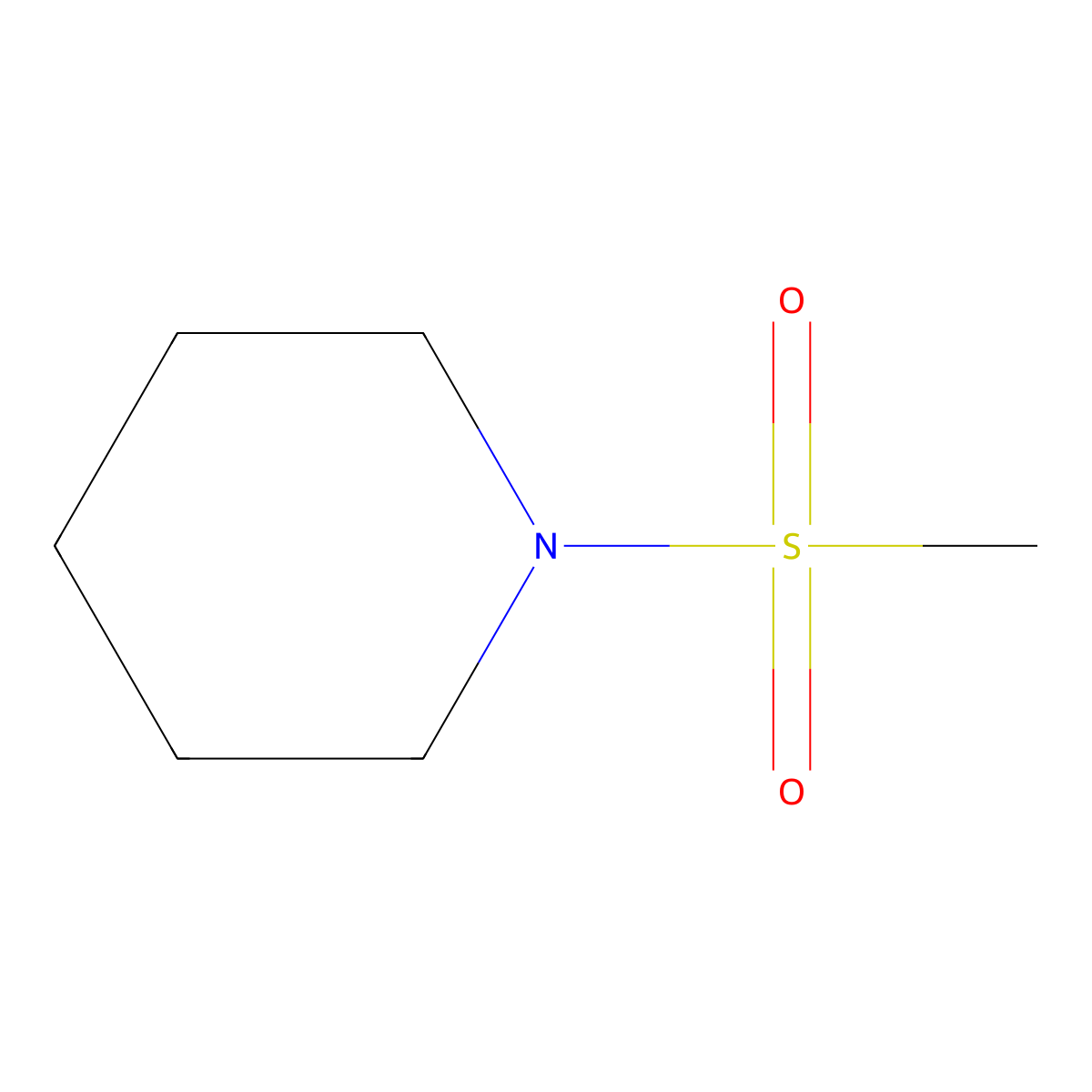 1-Methanesulfonylpiperidine molecular structure, CAS 3989-48-8