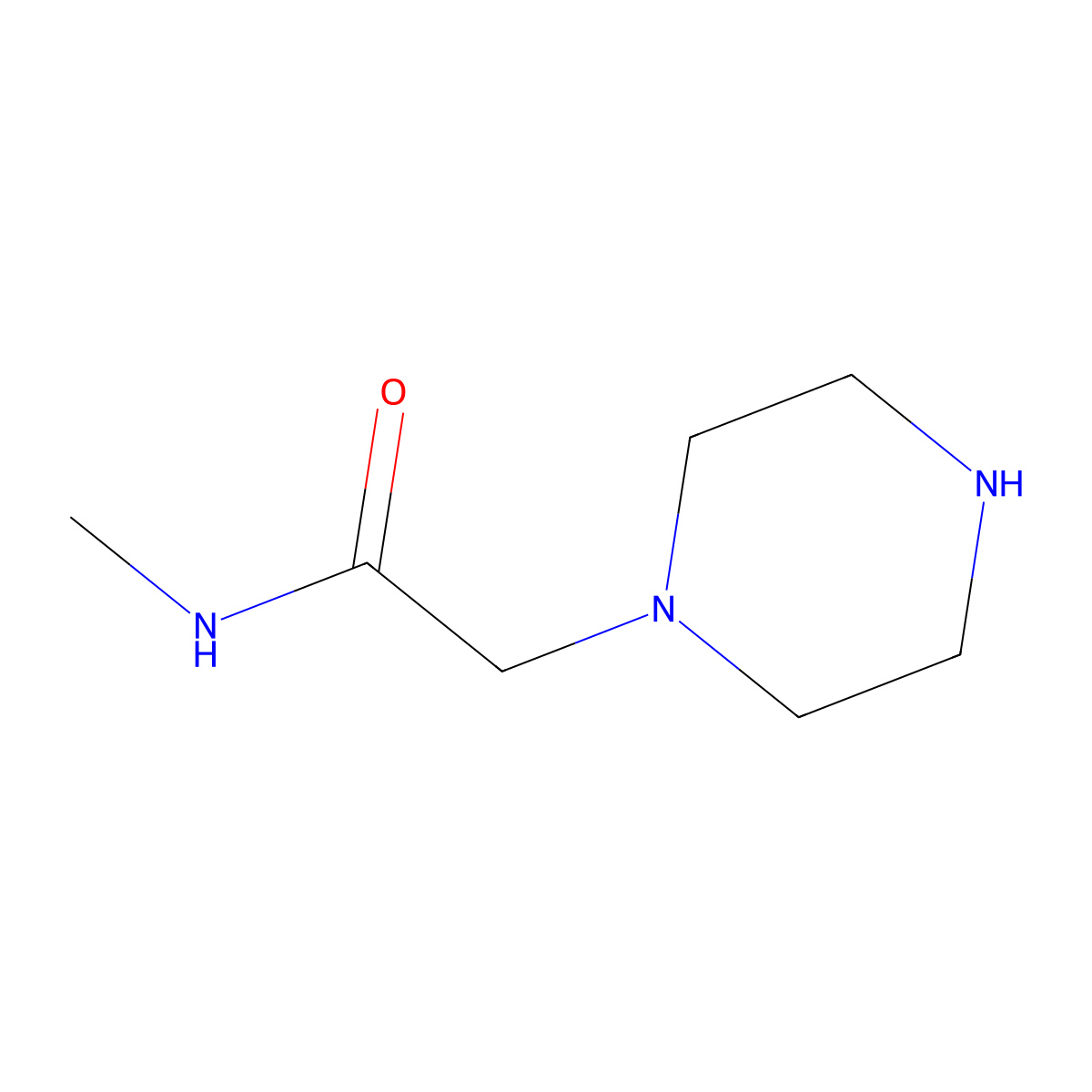 N-methyl-2-piperazin-1-ylacetamide molecular structure, CAS 39890-41-0